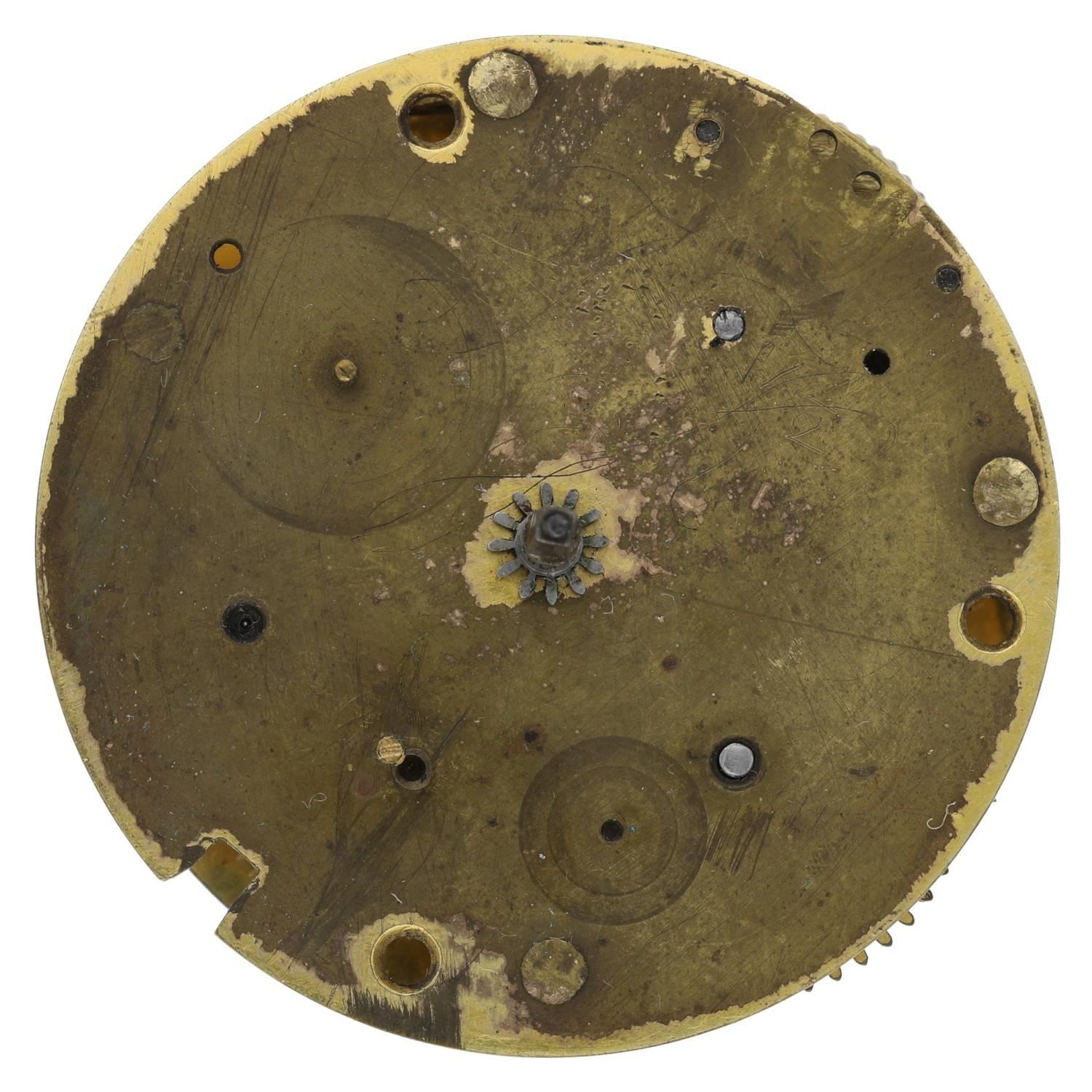 William Gib, Rotterdam - Dutch 18th century 'mock pendulum' verge pocket watch movement, signed - Image 3 of 4