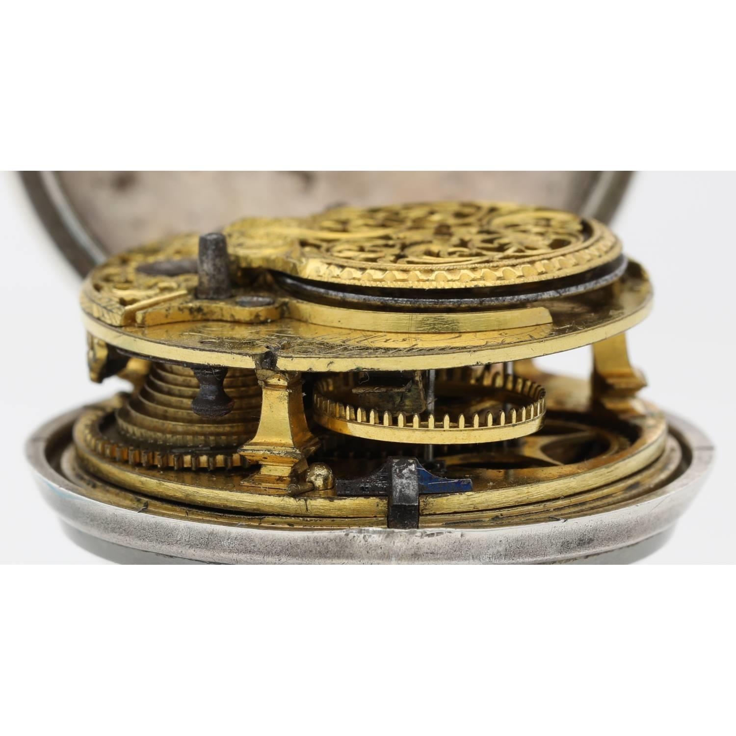 Jno. Stillas, London - English 18th century silver pair cased verge pocket watch, London 1771, - Bild 6 aus 10