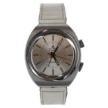 Cyma by Synchron Conquistador Alarm stainless steel gentleman's wristwatch, circular silvered