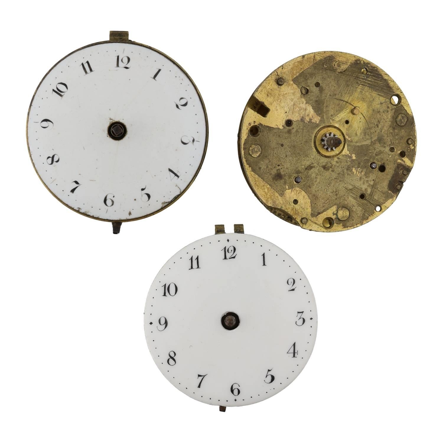 Three fusee verge pocket watch movements for repair, makers Jas Smith, London; Thos Winler, - Image 2 of 2