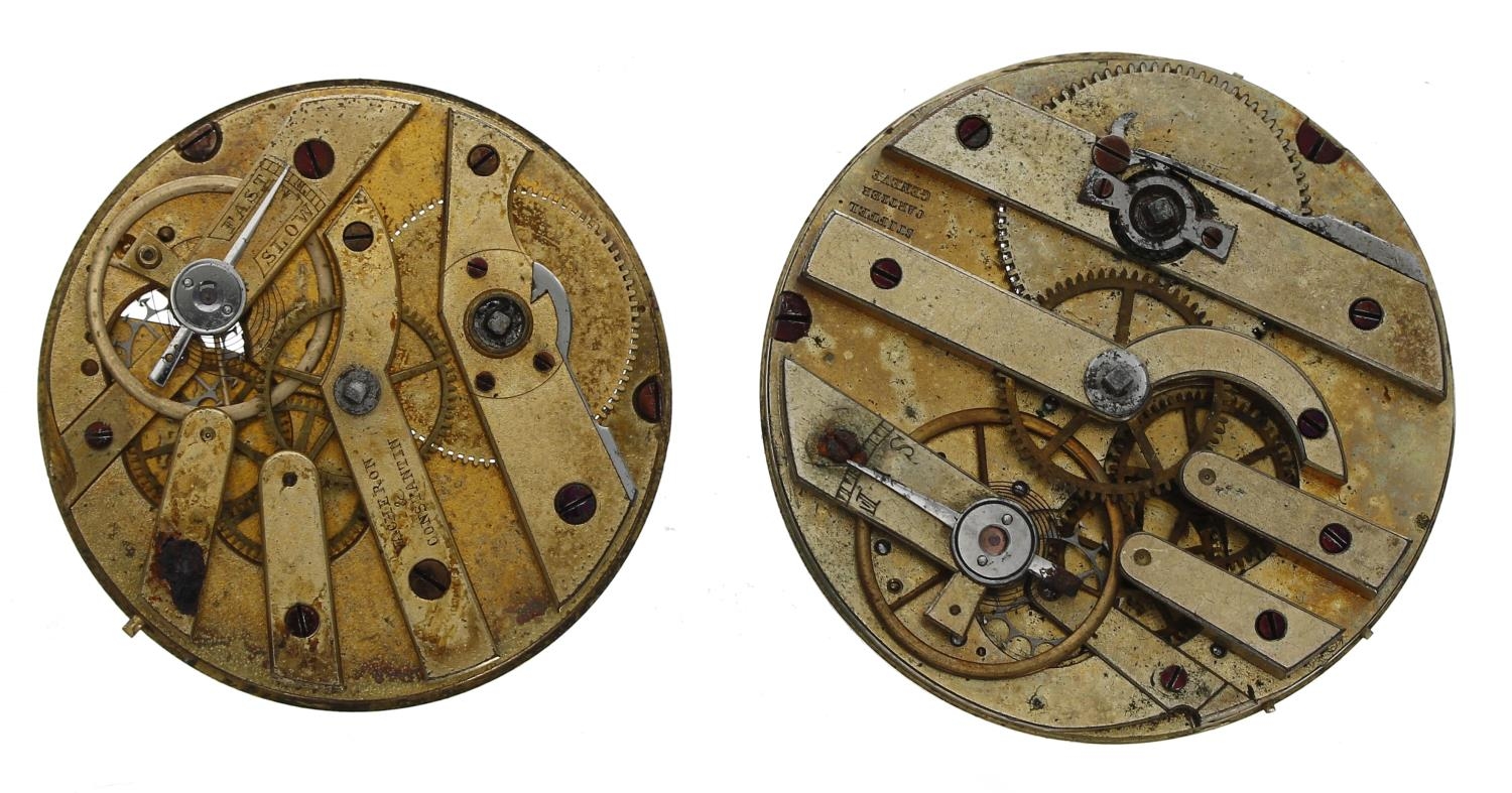 Vacheron & Constantin cylinder pocket watch movement; together with a Stiffel Cartier cylinder