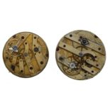 Vacheron & Constantin cylinder pocket watch movement; together with a Stiffel Cartier cylinder