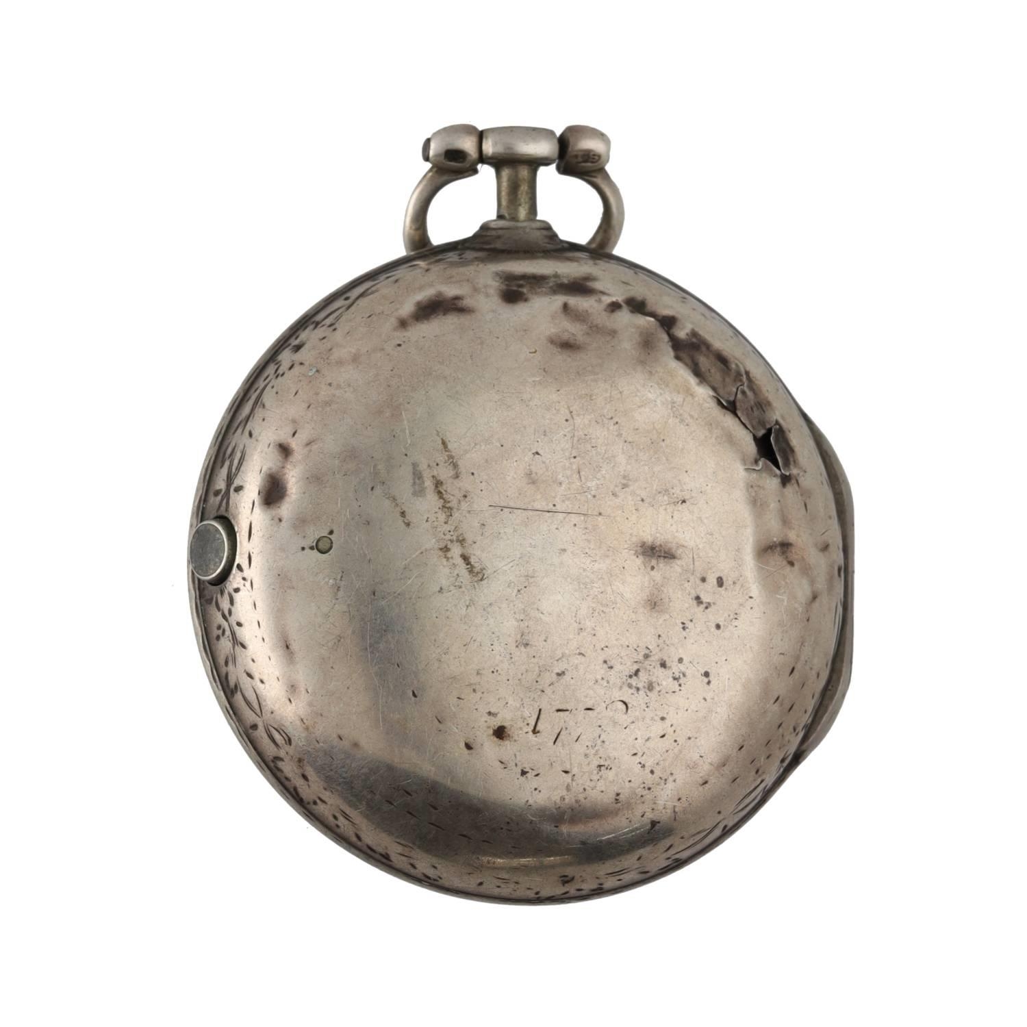 Richard North, London - George III silver pair cased verge pocket watch, London 1772, the fusee - Image 4 of 6