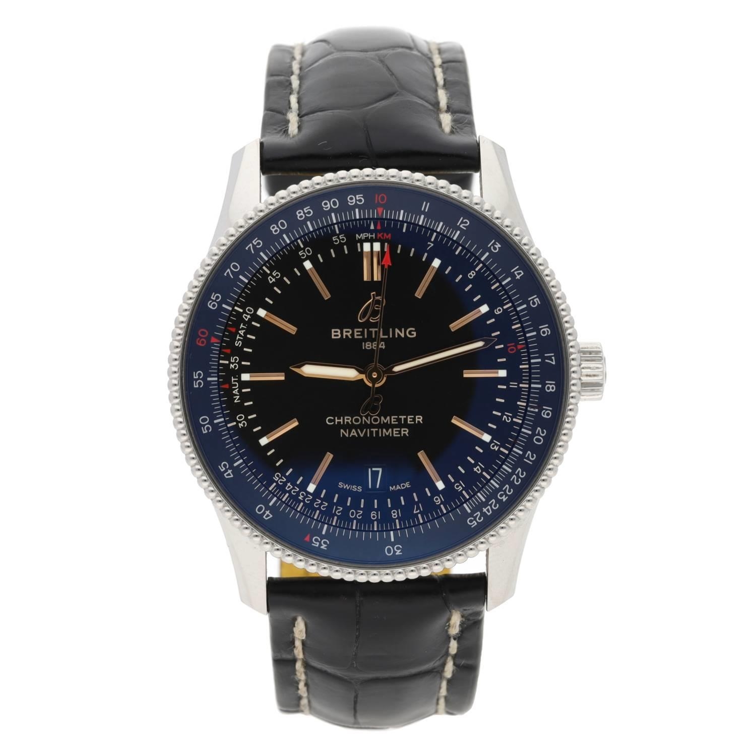 Breitling Navitimer Chronometer automatic stainless steel gentleman's wristwatch, reference no.