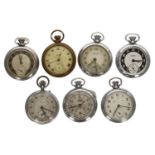 Four Ingersoll chrome cased pocket watches to include Triumph and Stop-Watch; together with Services