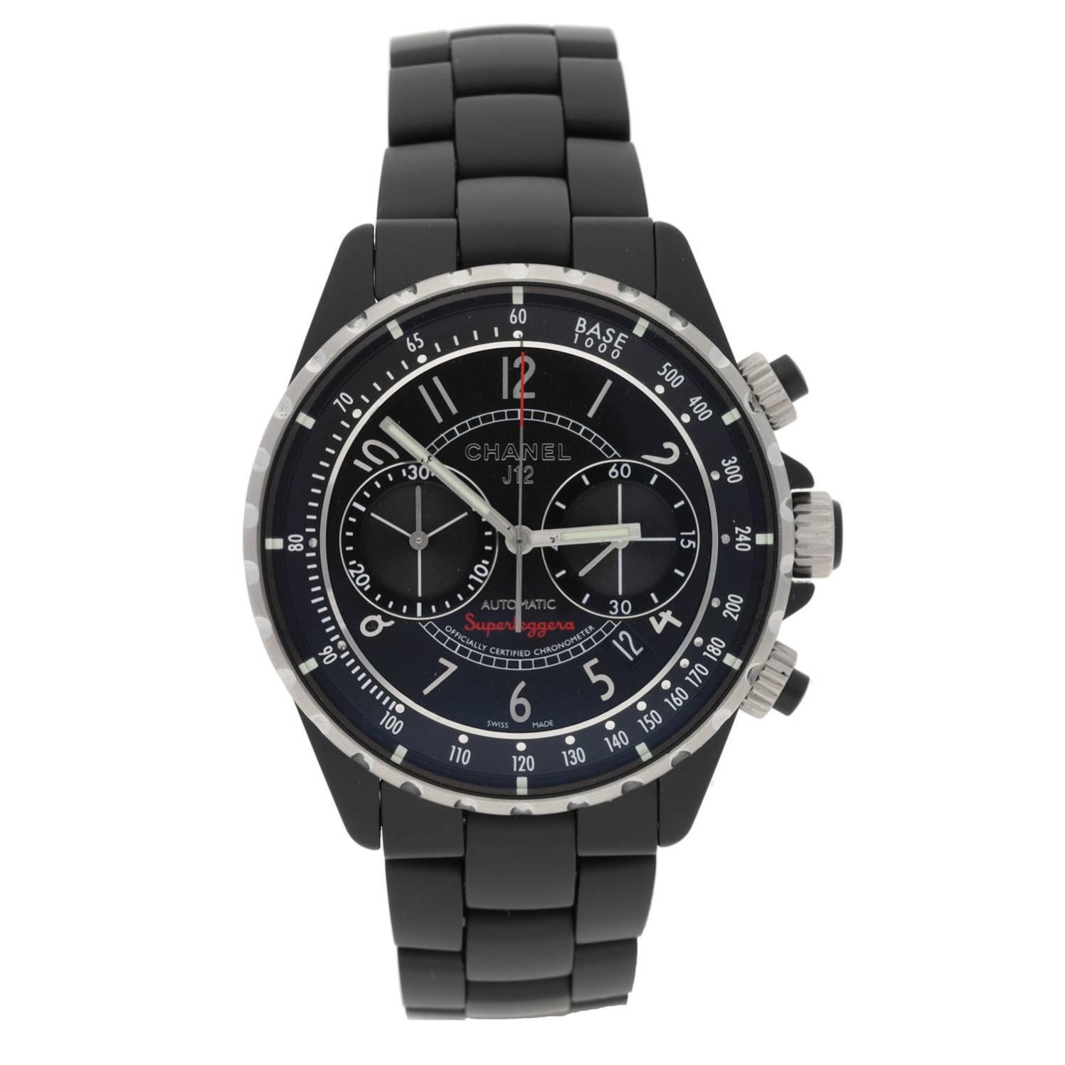 Chanel J12 Superleggera Chronograph  Chronometer automatic matte black ceramic and stainless steel