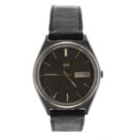 Seiko 5 automatic stainless steel gentleman's wristwatch, reference no. 6309-8970, black dial, black