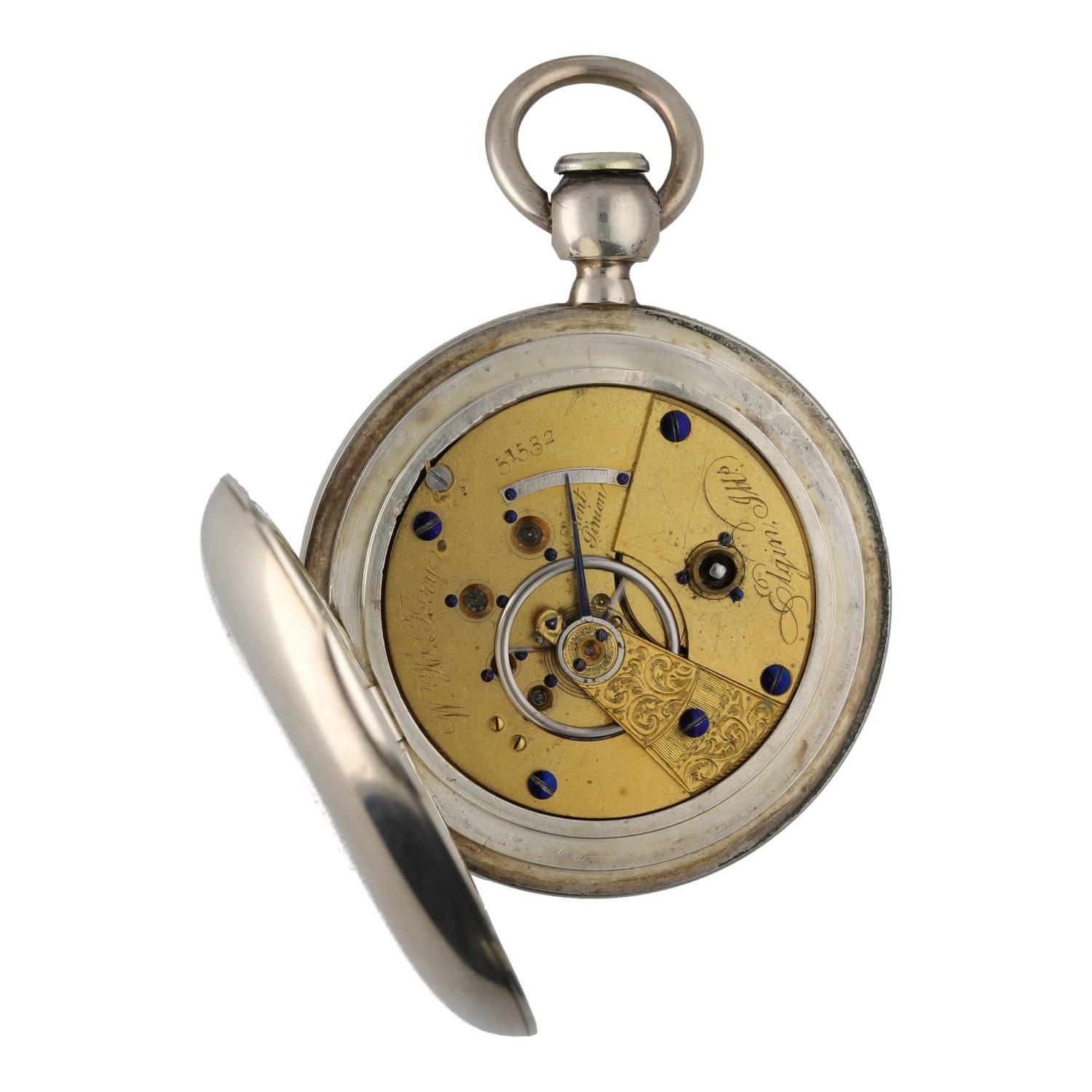 W. H. Ferry, Elgin, Illinois coin silver lever hunter pocket watch, signed movement with Patent - Image 2 of 4