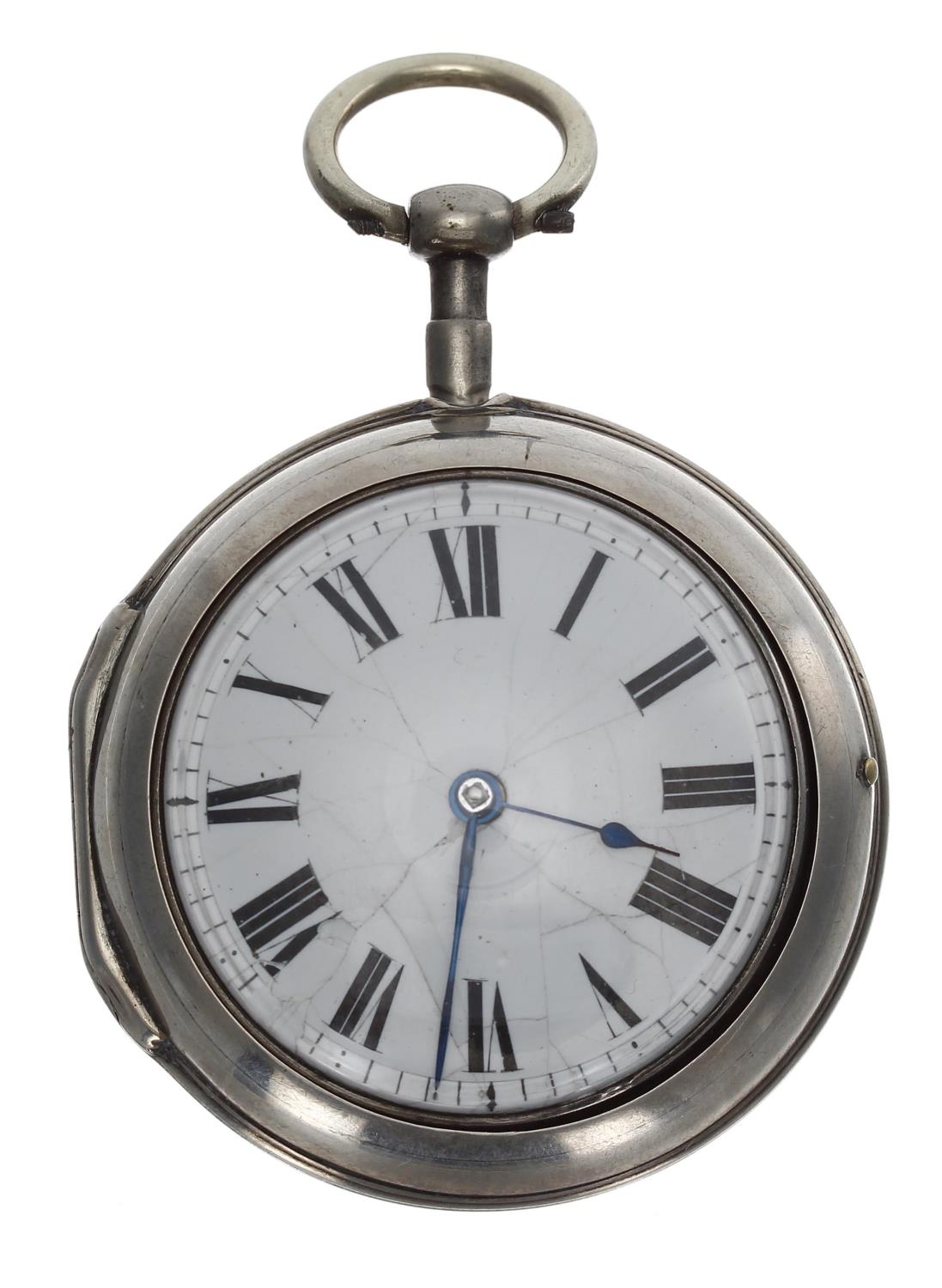 John Parker, Liverpool - George III silver pair cased verge pocket watch, London 1765, the - Image 2 of 7