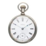 American Waltham nickel cased lever pocket watch, signed movement, no. 3893949, with safety