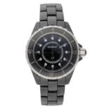 Chanel J12 black ceramic and stainless steel lady's wristwatch, reference no. H1625, serial no. I.