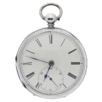 George Bradey, Sheffield - Victorian silver fusee lever pocket watch, Chester 1873, signed movement,