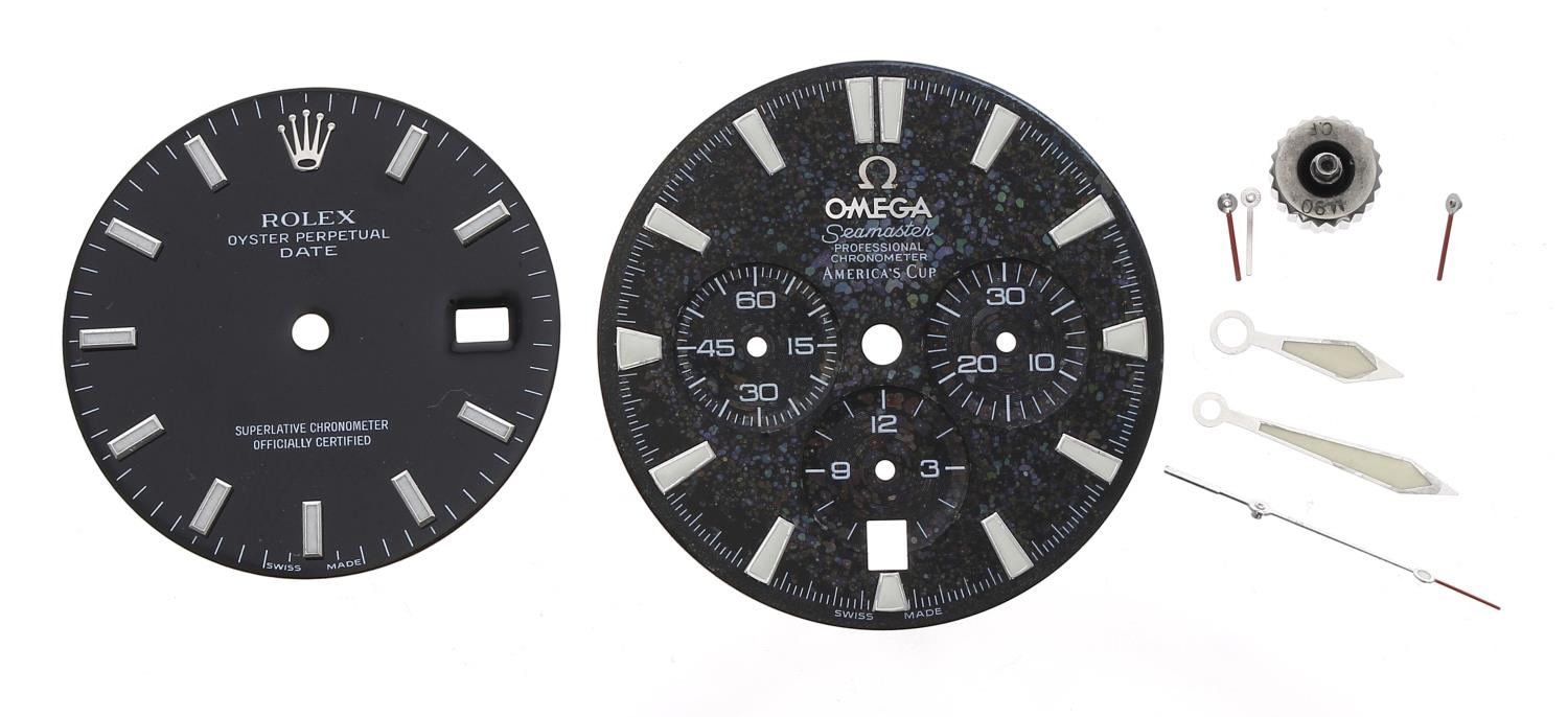 Omega/Rolex - Omega Seamaster Professional Chronometer America's Cup chronograph wristwatch dial,