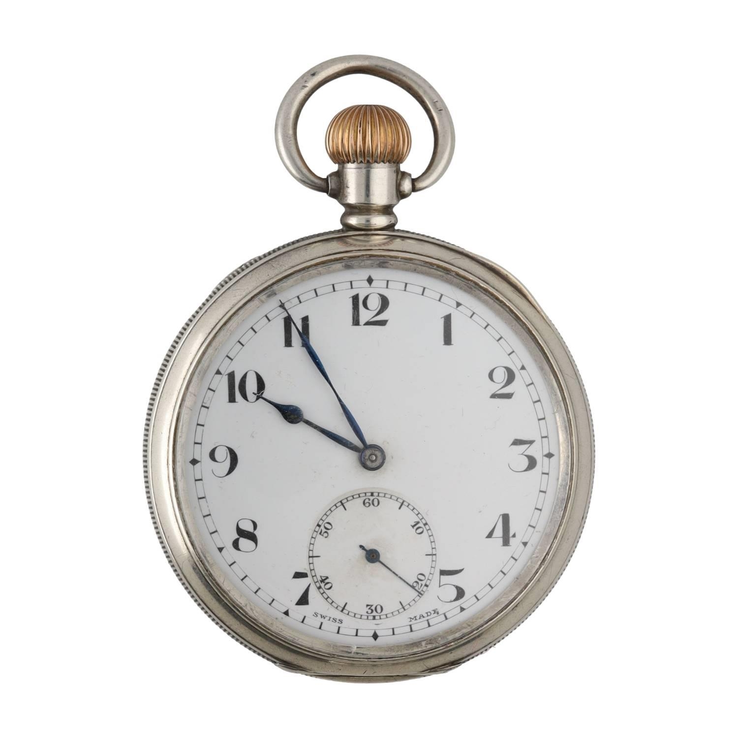 Swiss silver lever pocket watch, Birmingham 1913, REF. 999a 15 jewel 3 adjustments movement,