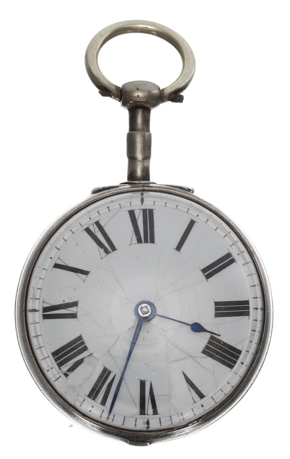 John Parker, Liverpool - George III silver pair cased verge pocket watch, London 1765, the - Image 6 of 7