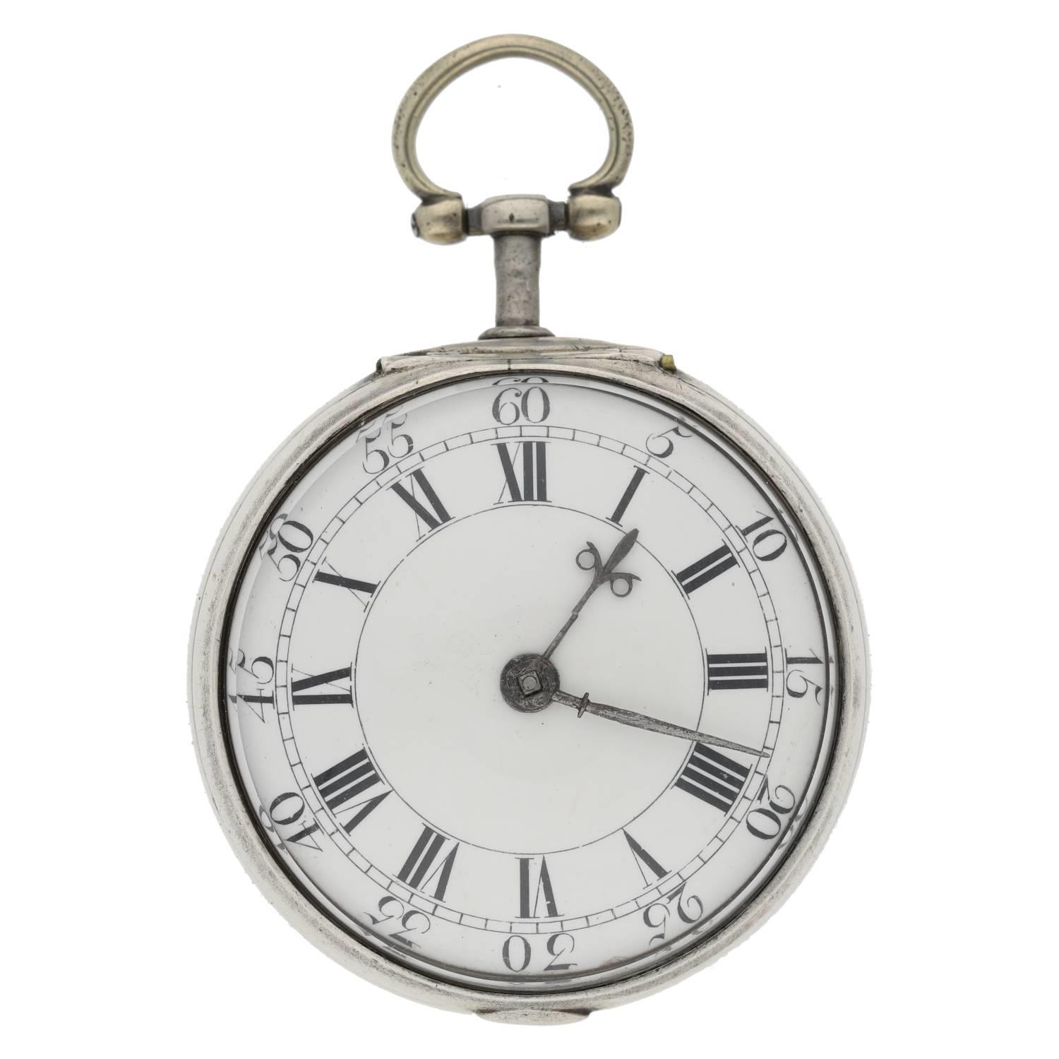 William Presbury, Coventry - English 18th century silver pair cased verge pocket watch, London 1763, - Image 3 of 10