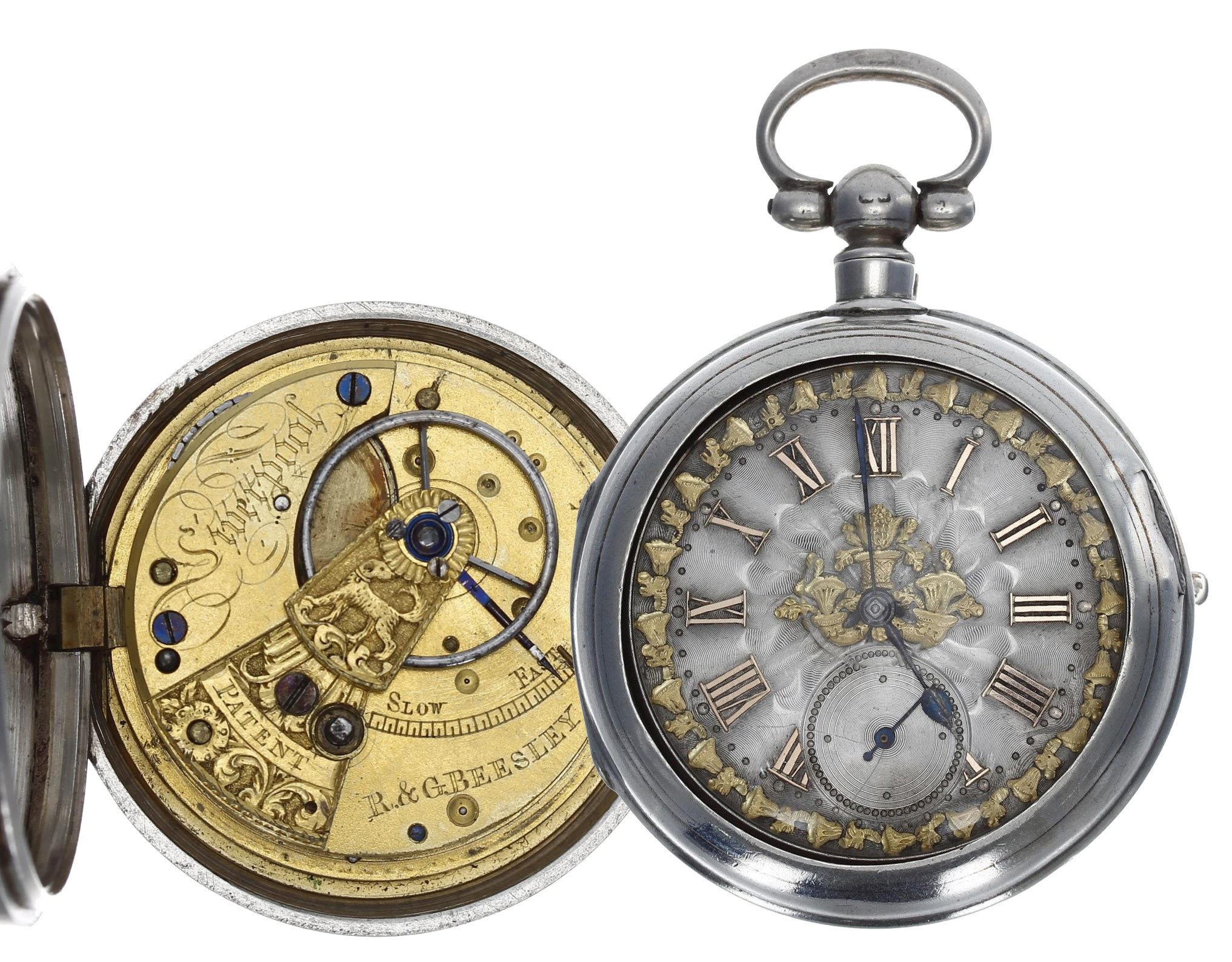 R&G Beesley, Liverpool - Victorian silver fusee lever pocket watch, Birmingham 1894, signed