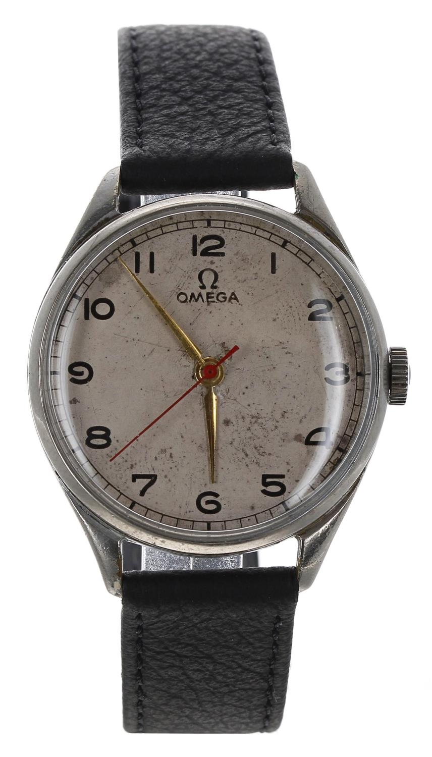 Omega nickel and stainless steel gentleman's wristwatch, case no. 10548334, serial no. 9779xxx,