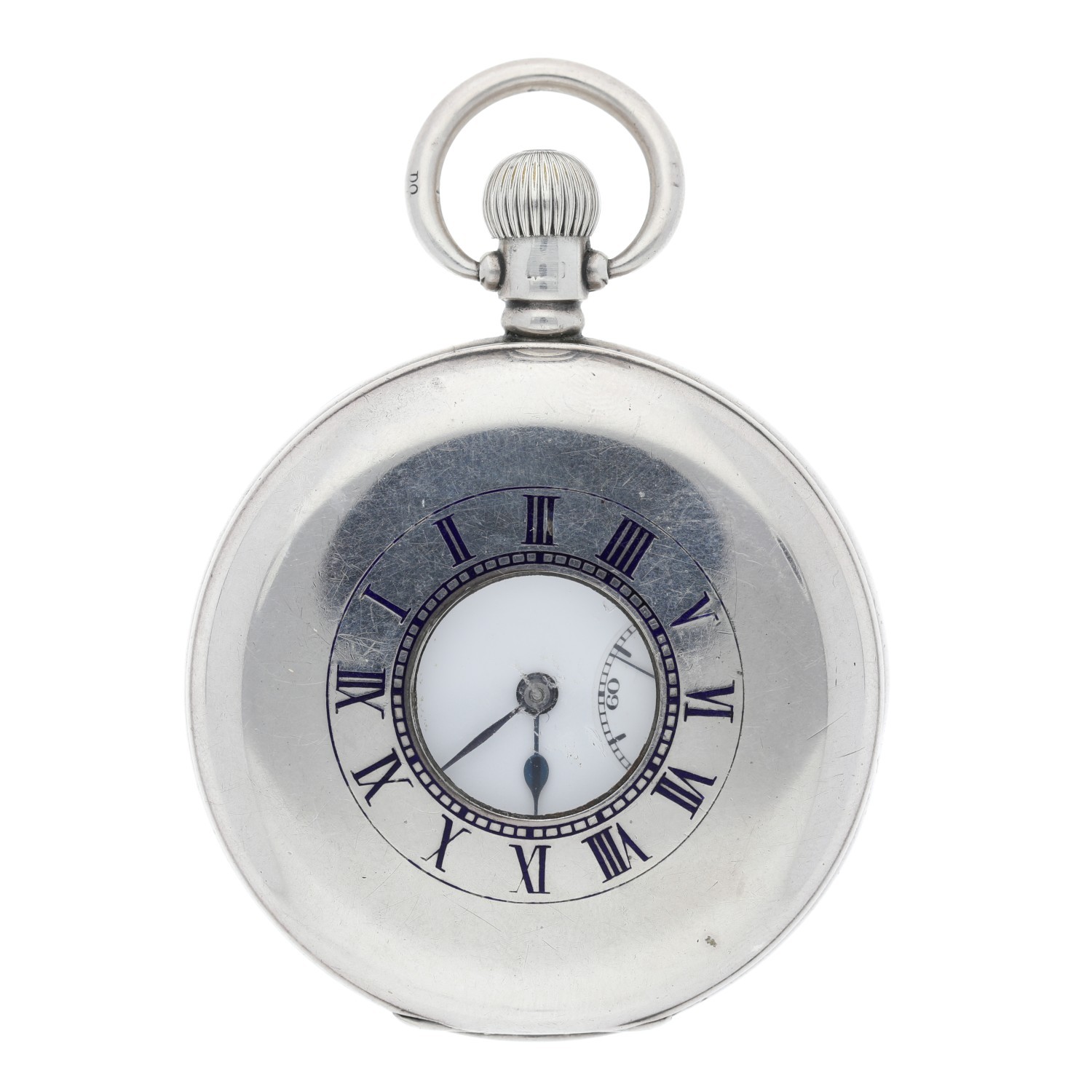 Paul Ditisheim, Solvil - silver lever half hunter pocket watch, Birmingham 1923, signed movement, - Image 3 of 5