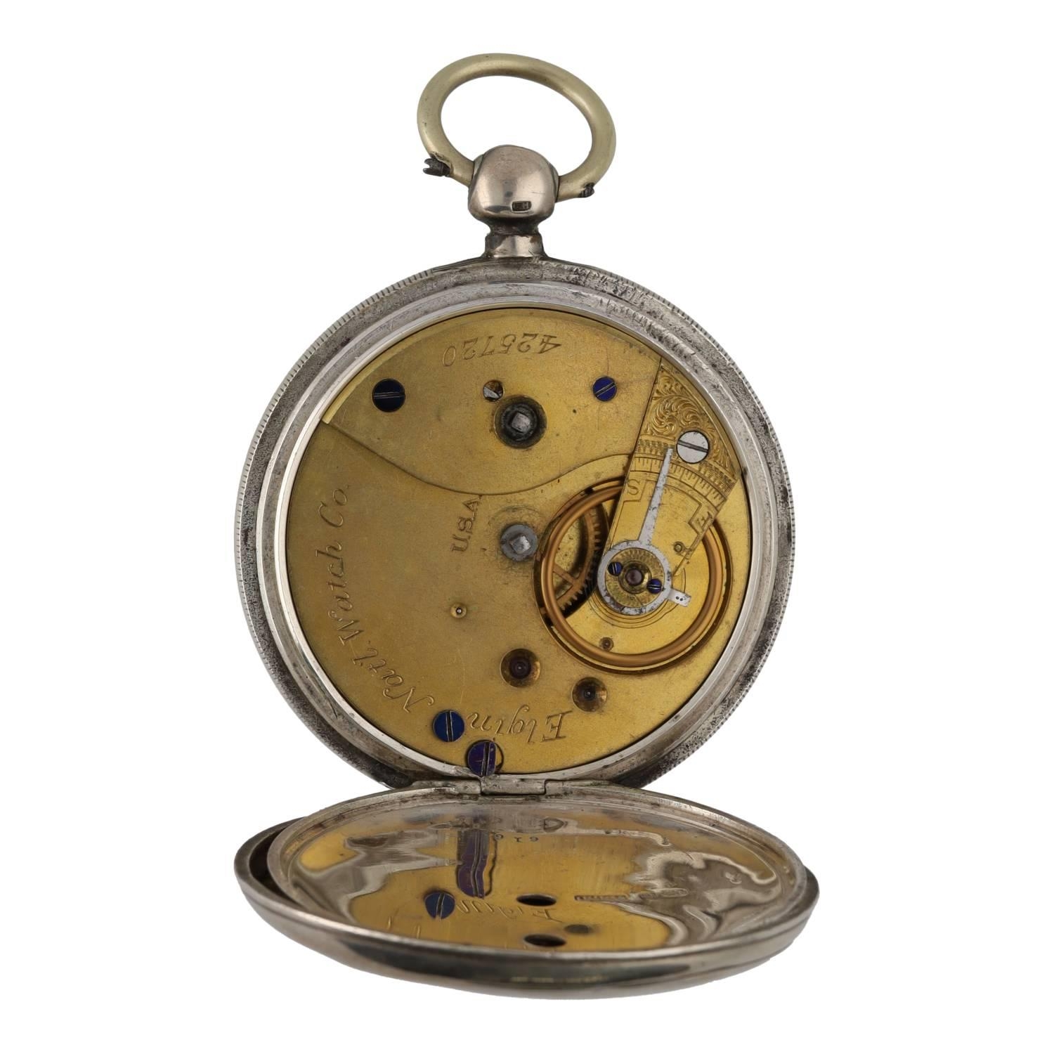 Elgin National Watch Co. silver lever pocket watch, circa 1874, serial no. 425720, signed movement - Bild 2 aus 3