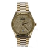 Gucci G-Timeless gold plated gentleman's wristwatch, reference no. 126.4, quartz, Gucci bracelet