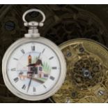 Nieveton, London - 19th century silver pair cased verge pocket watch, signed fusee movement with a