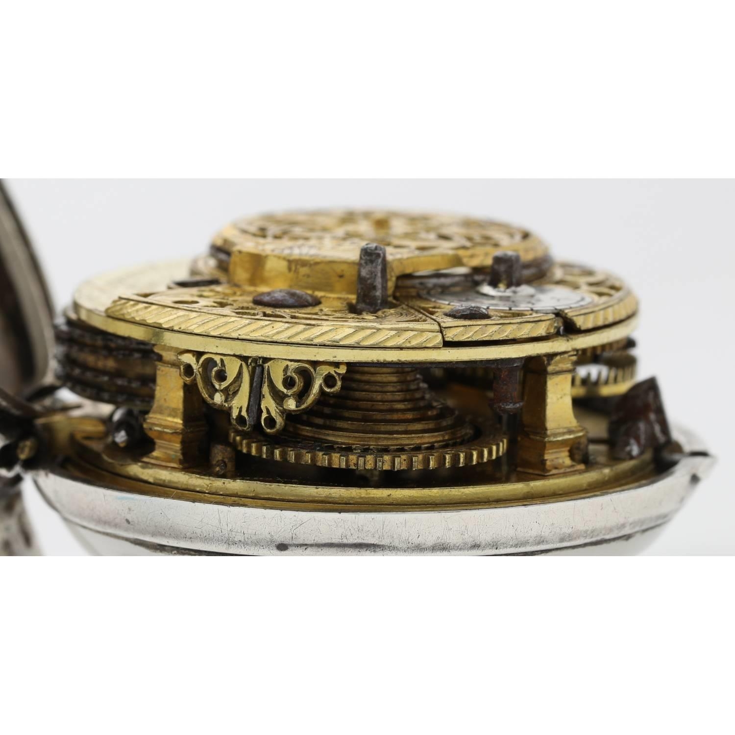 William Howard, London - George III English silver pair cased verge pocket watch, London 1778, - Image 5 of 10