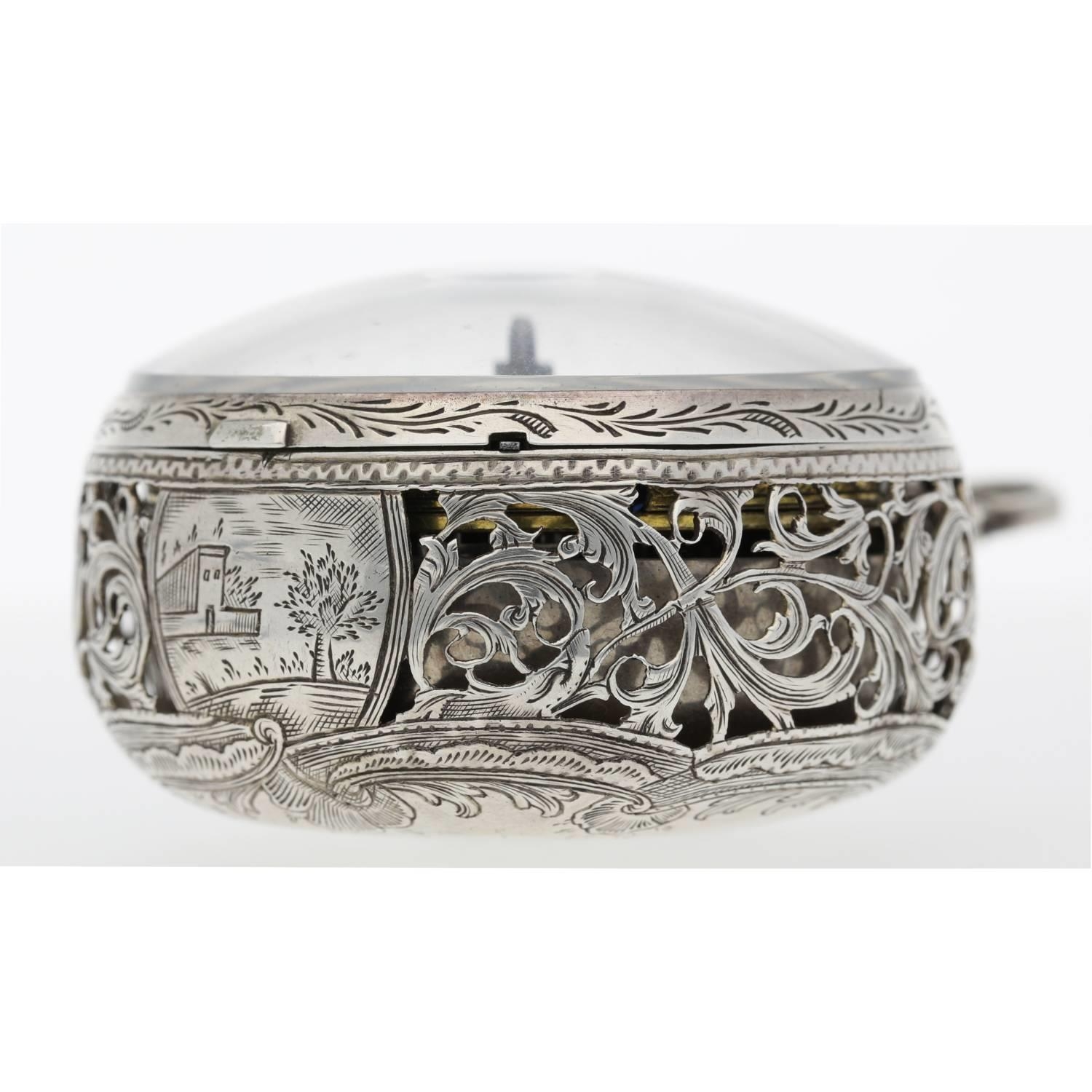William Moore, London - mid-18th century English quarter repeating silver pair cased verge pocket - Image 10 of 12