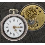 Samson, London - George III English silver repoussé pair cased verge pocket watch, London 1806,