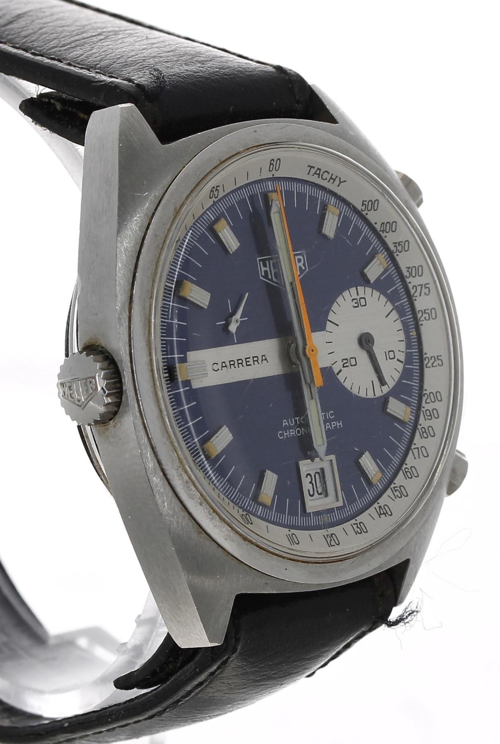 Heuer Carrera Chronograph automatic stainless steel gentleman's wristwatch, reference 1553 N, serial - Image 3 of 6