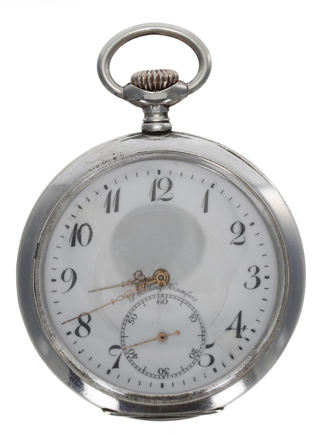 G.T Soigne - Continental silver (0.800) lever pocket watch, the gilt movement stamped 'G.T Soigne' - Bild 2 aus 4
