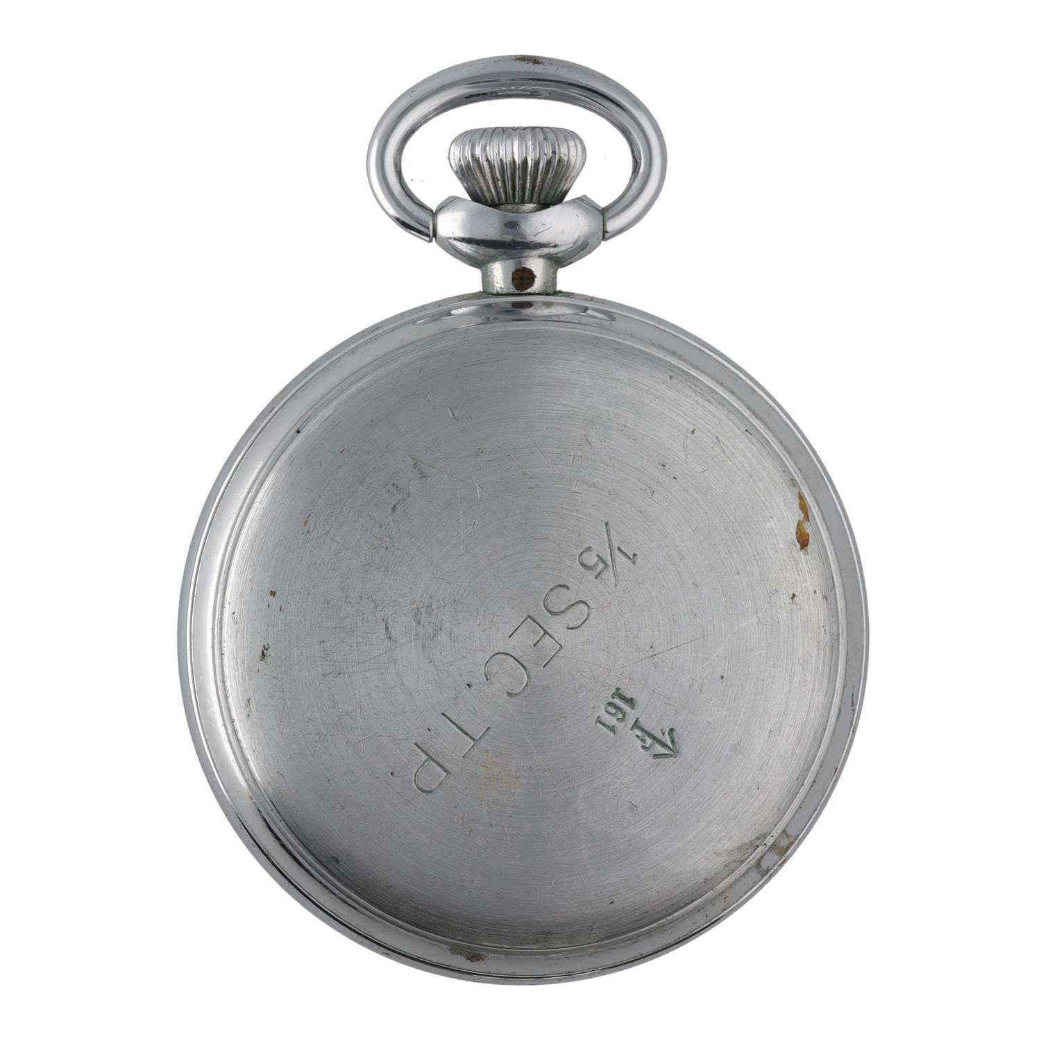 Waltham Military issue 1/5 SEC. T.P. chrome cased stopwatch, signed dial, the case stamped '^F181 - Bild 3 aus 3