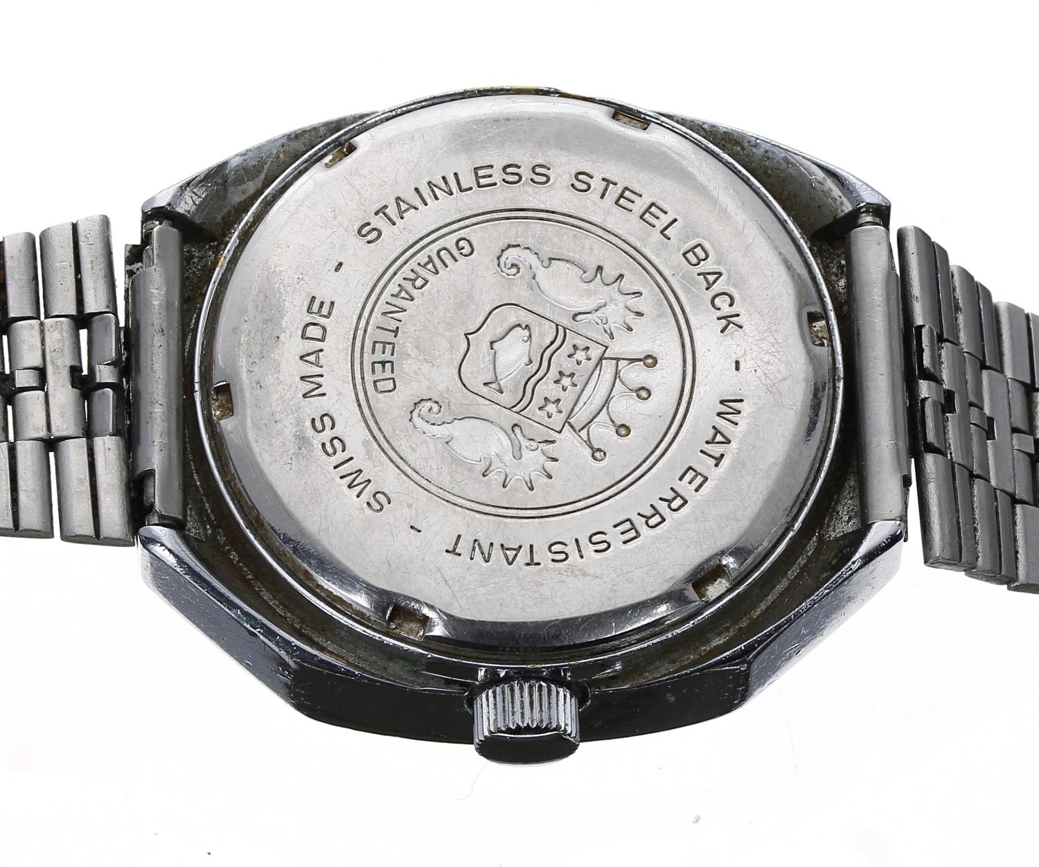 Sicura Digital 'Jump Hour' nickel and stainless steel gentleman's wristwatch, rectangular blue - Image 2 of 2