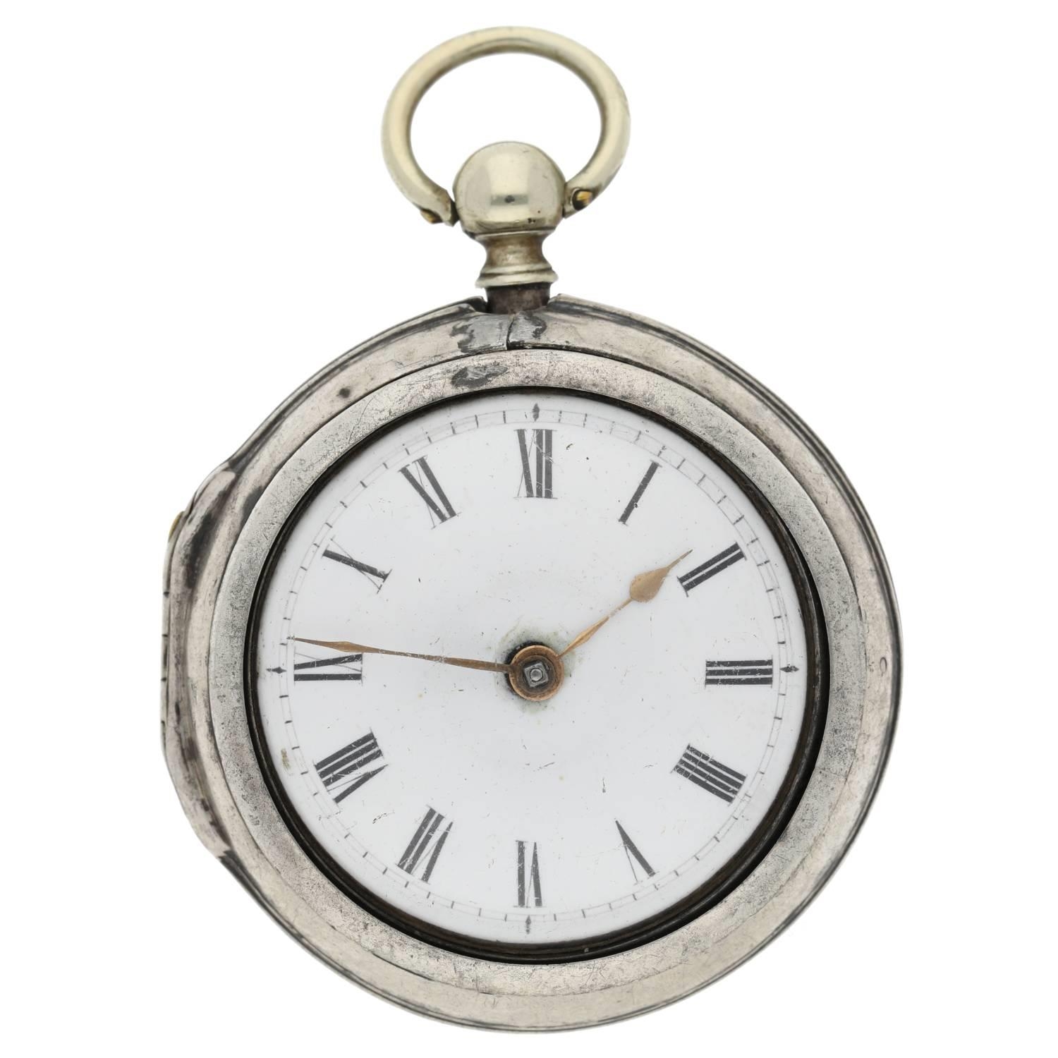 George Somersall, London - George III English silver pair cased verge pocket watch, London 1764, - Bild 2 aus 7