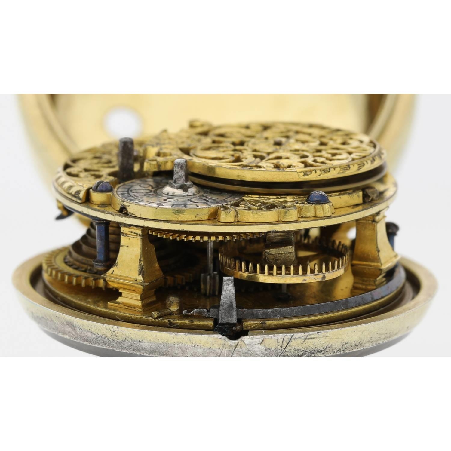 Henry King, London - 18th century English gilt pair cased verge pocket watch, signed fusee movement, - Image 6 of 10