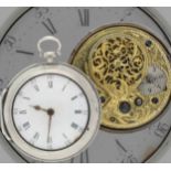 Thomas Atherton, Liverpool - George III English silver pair cased verge pocket watch, London 1779,