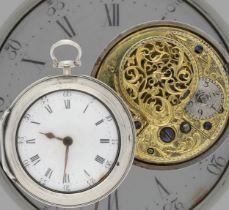 Thomas Atherton, Liverpool - George III English silver pair cased verge pocket watch, London 1779,