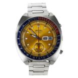 Seiko 'Pogue' Chronograph automatic stainless steel gentleman's wristwatch, reference no. 6139-6002,