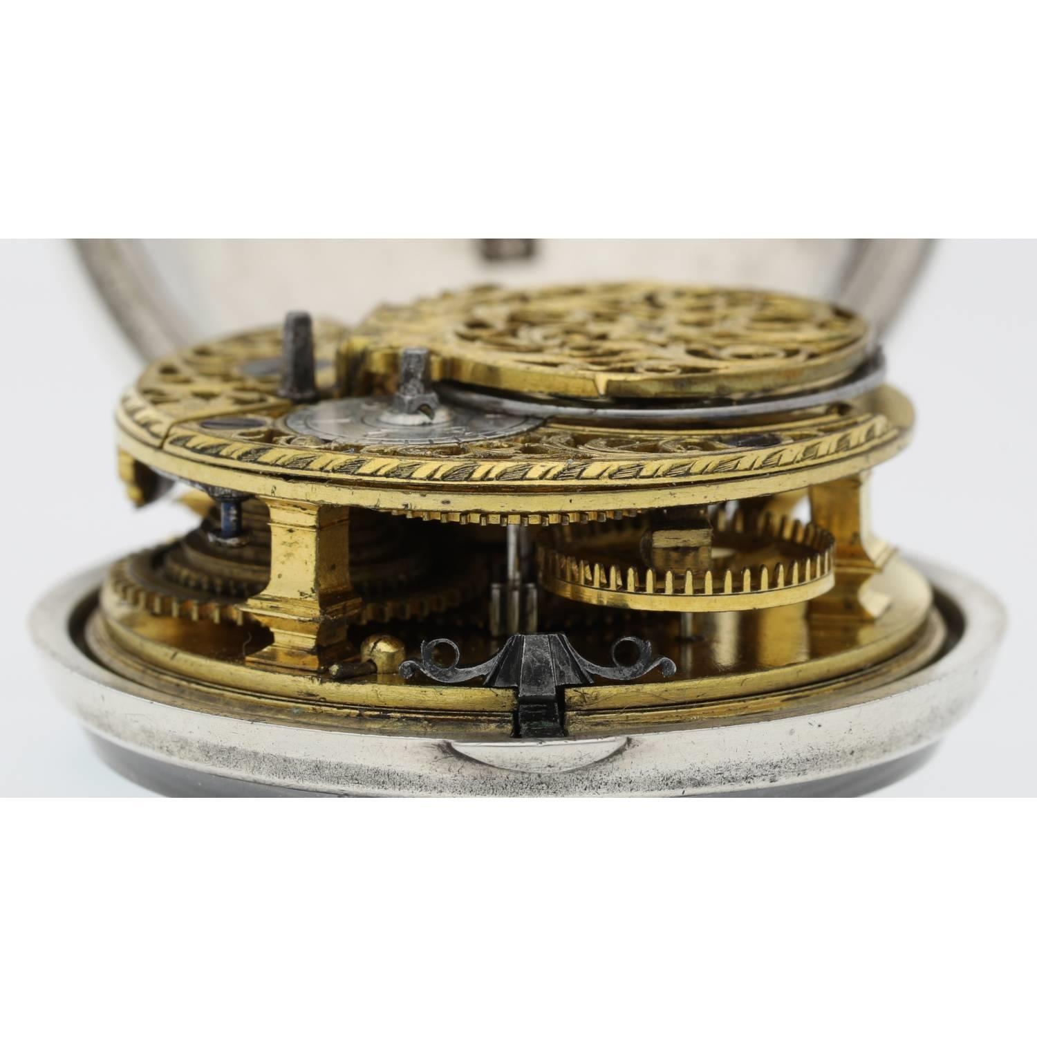 William Presbury, Coventry - English 18th century silver pair cased verge pocket watch, London 1763, - Image 6 of 10