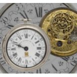 Paulus Bramer En Zoom, Amsterdam - Dutch 18th century silver pair cased verge calendar pocket watch,