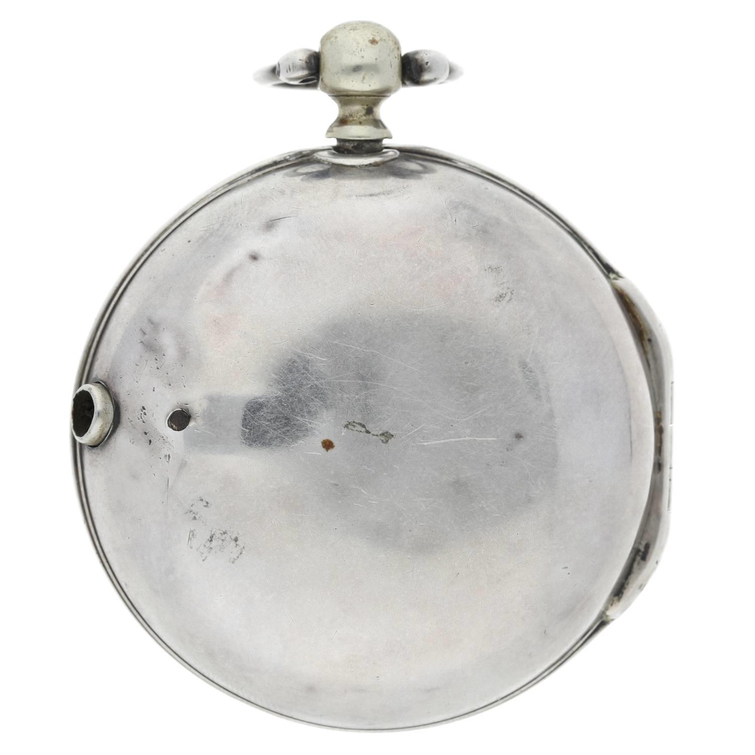 J. Richards, London - English George III silver pair cased verge pocket watch, London 1772, signed - Image 8 of 10