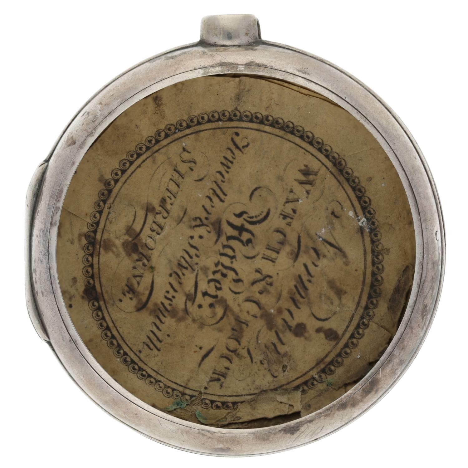 Mw Norman, Sherbourne - George III silver pair cased verge pocket watch, London 1809, signed fusee - Image 7 of 7