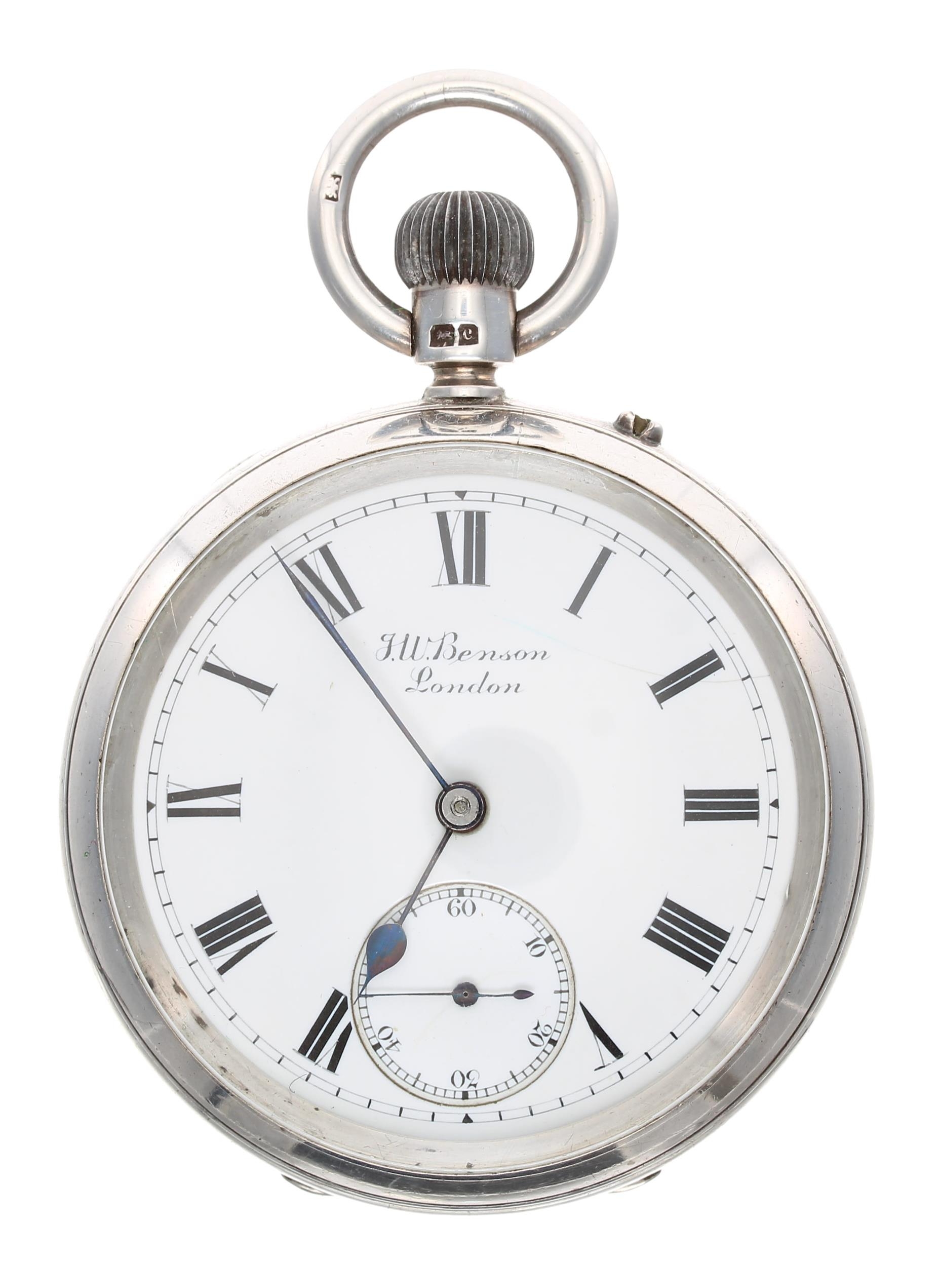 J.W. Benson 'The Bank Watch' - Edwardian silver lever pocket watch, London 1903, three quarter plate - Image 2 of 4