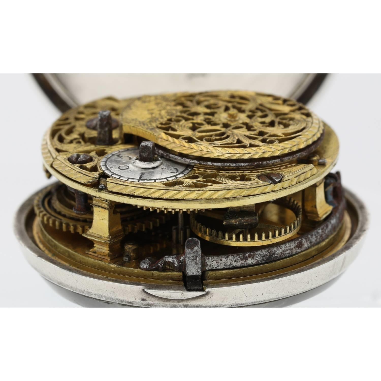 William Howard, London - George III English silver pair cased verge pocket watch, London 1778, - Bild 6 aus 10