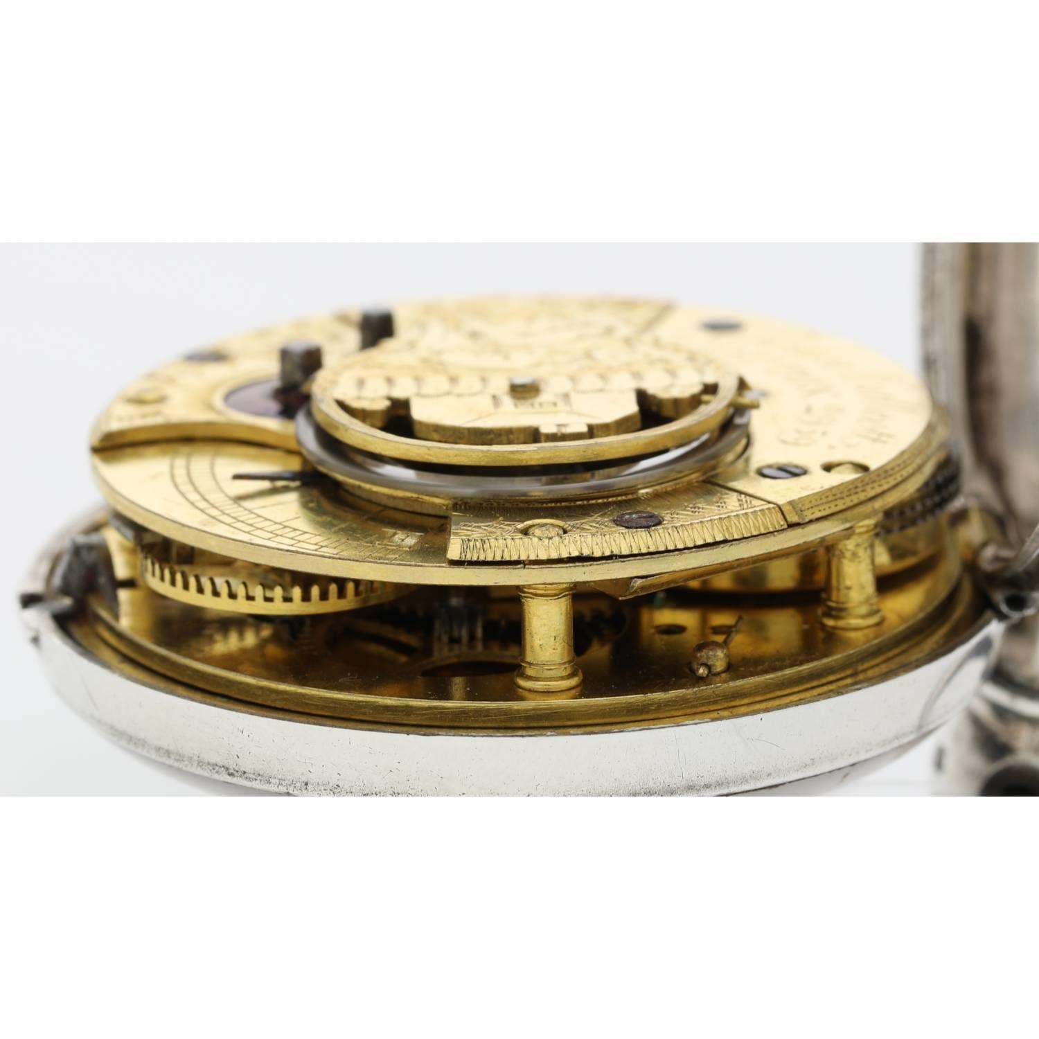 John Callcott, Cotton - rare 19th century English silver pair cased verge pocket watch, signed fusee - Image 7 of 10