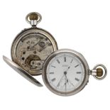 American Waltham silver chronograph lever pocket watch, circa 1886, serial no. 3127355, signed