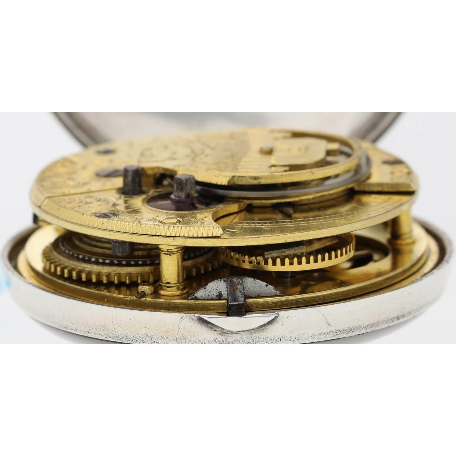 John Callcott, Cotton - rare 19th century English silver pair cased verge pocket watch, signed fusee - Image 6 of 10