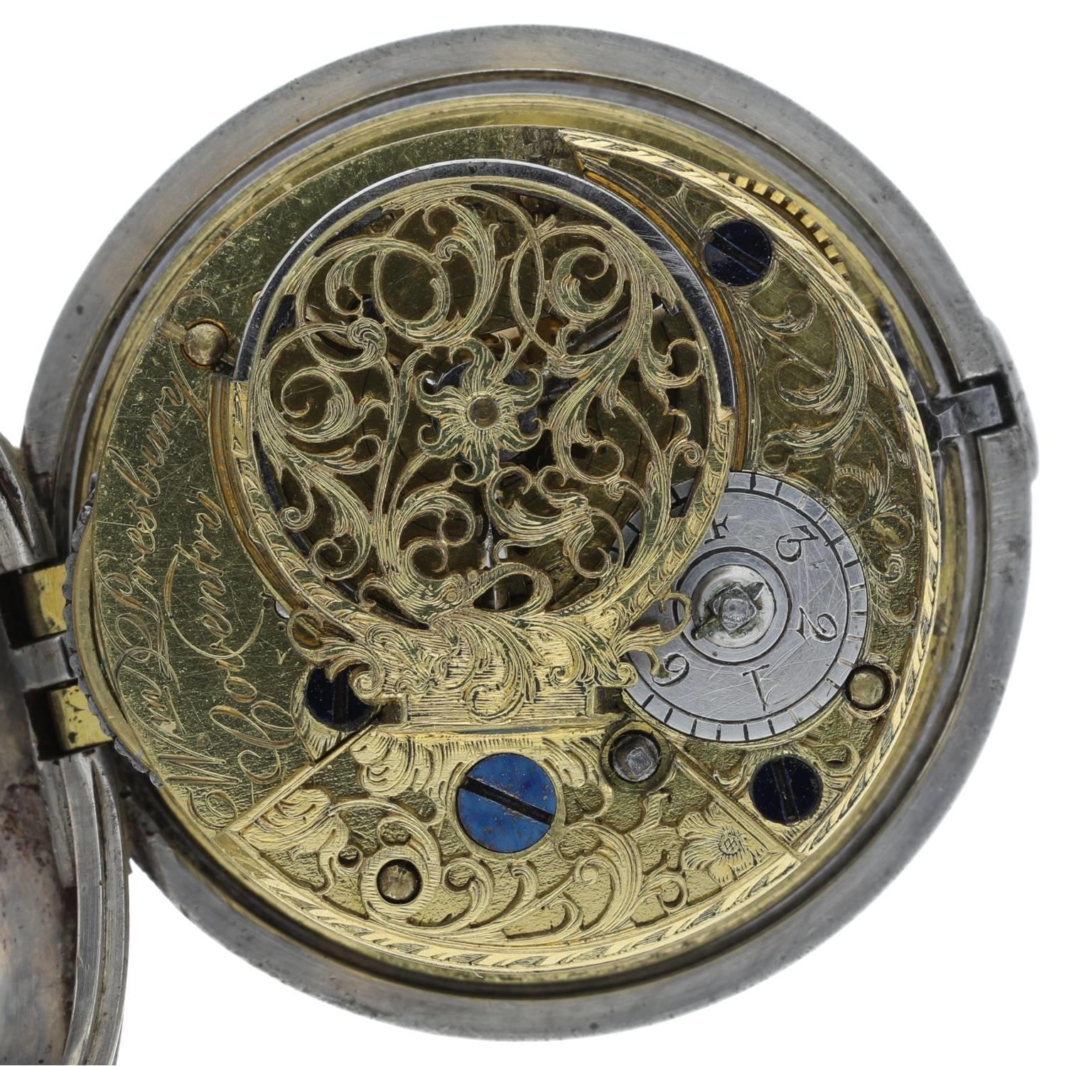 William Presbury, Coventry - English 18th century silver pair cased verge pocket watch, London 1763, - Image 4 of 10