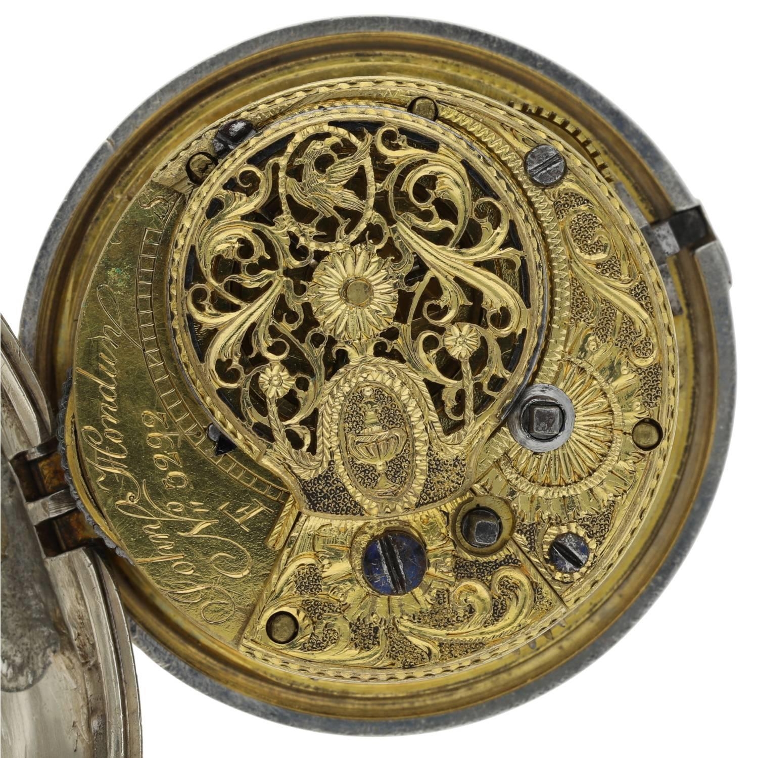 John Hondun, London - English 18th century silver pair cased verge pocket watch, London 1780, signed - Image 4 of 10