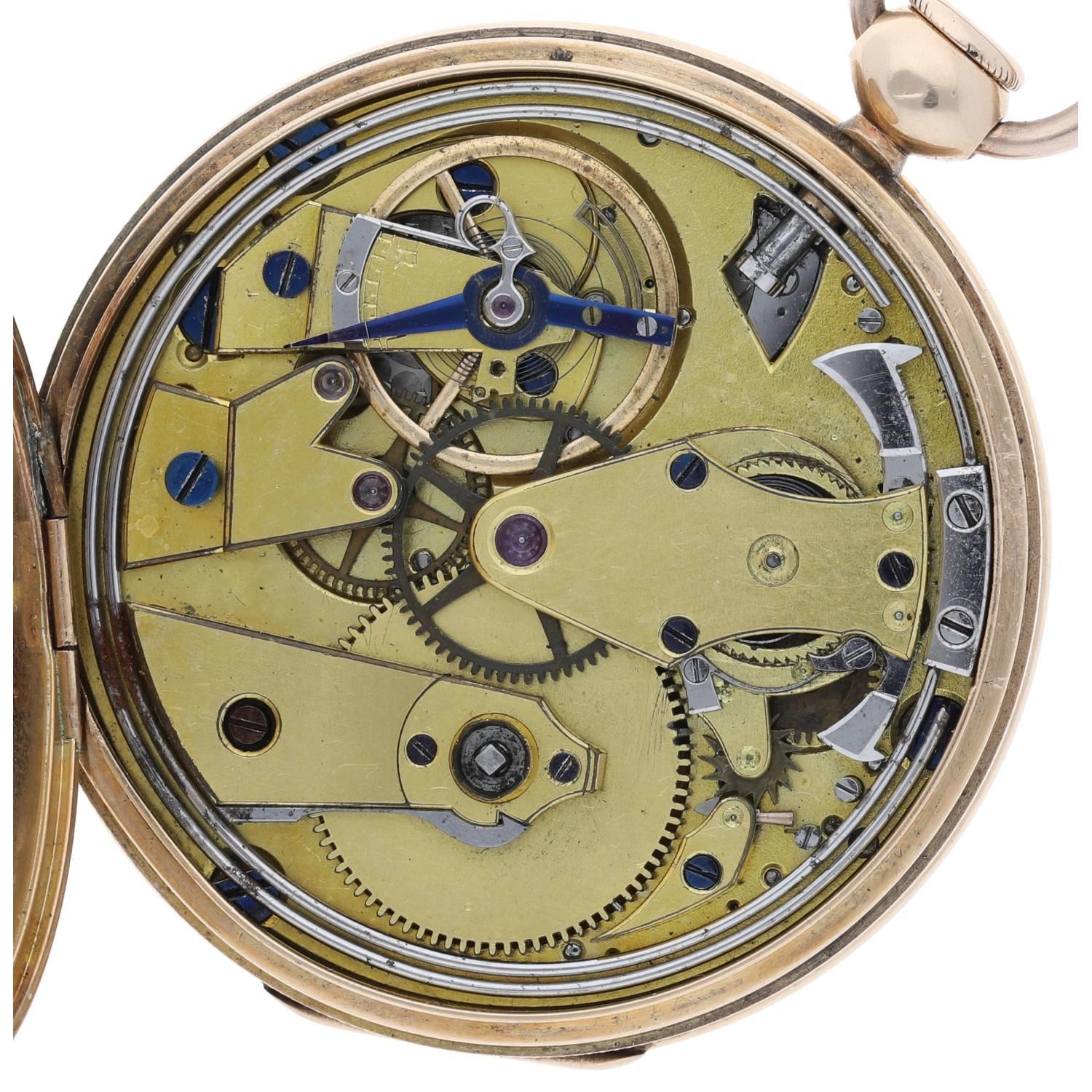 Lepine, Paris - French early 19th century 18k cylinder quarter repeating half hunter pocket watch, - Bild 3 aus 6